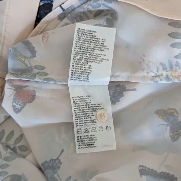 *NWT* H&M Pink/beige colored, floral Blouse, Size 4 - Picture 5 of 6